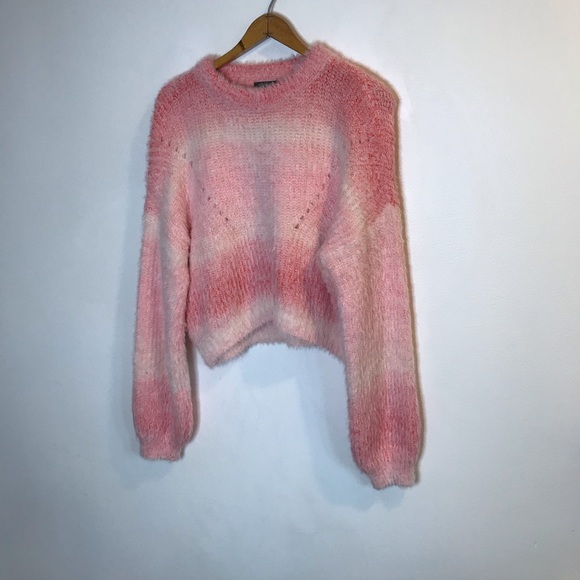 NEW Wild Fable Dip Dye Eyelash Sweater Pink Medium - Picture 2 of 6